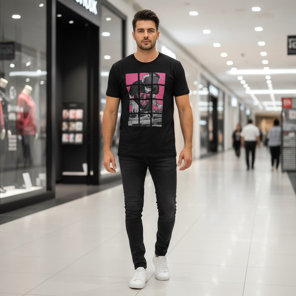 Men's T-Mobile Short Sleeve Tee - Size S - Black/Pink